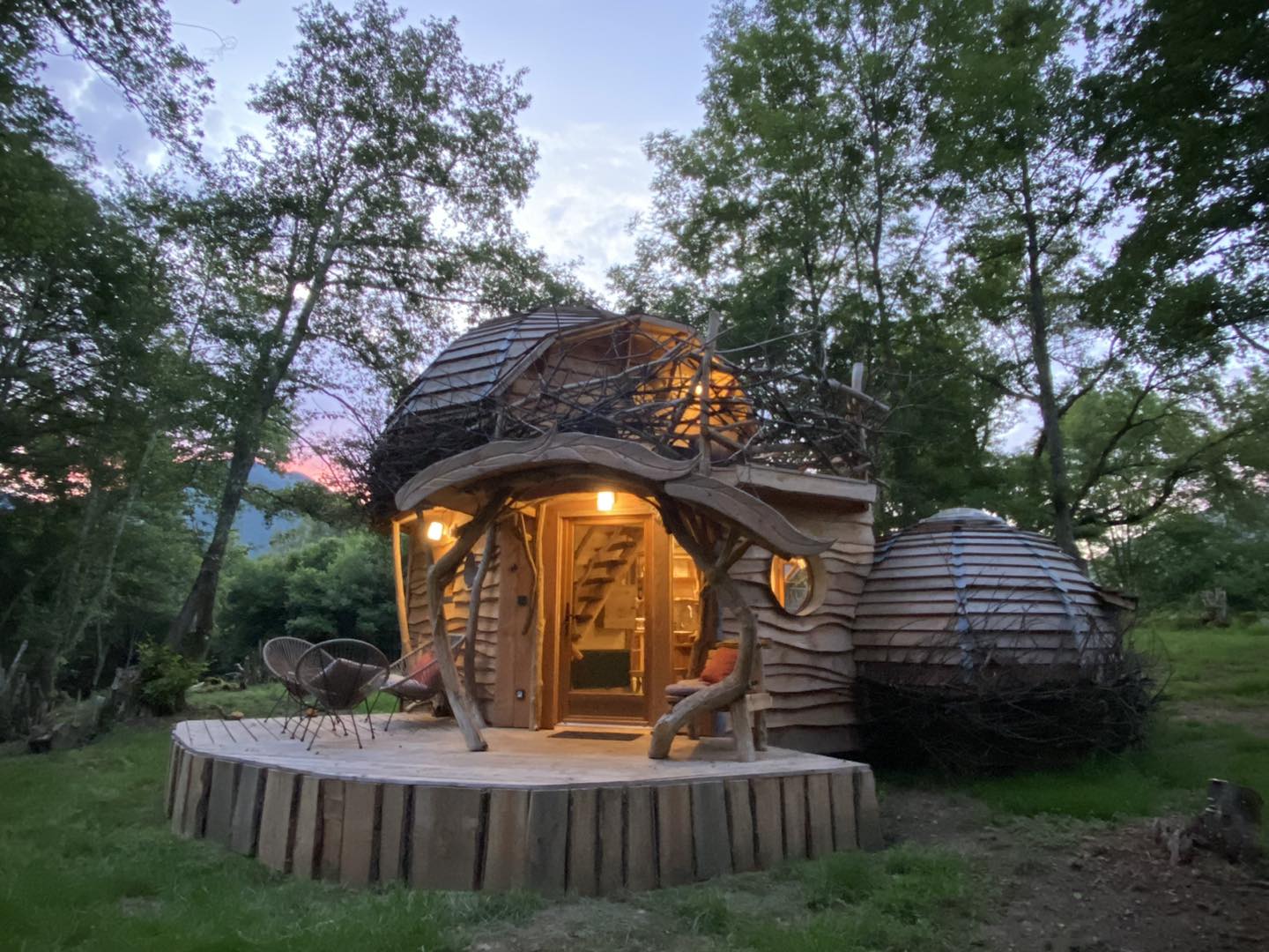 Cabane nuit lumière