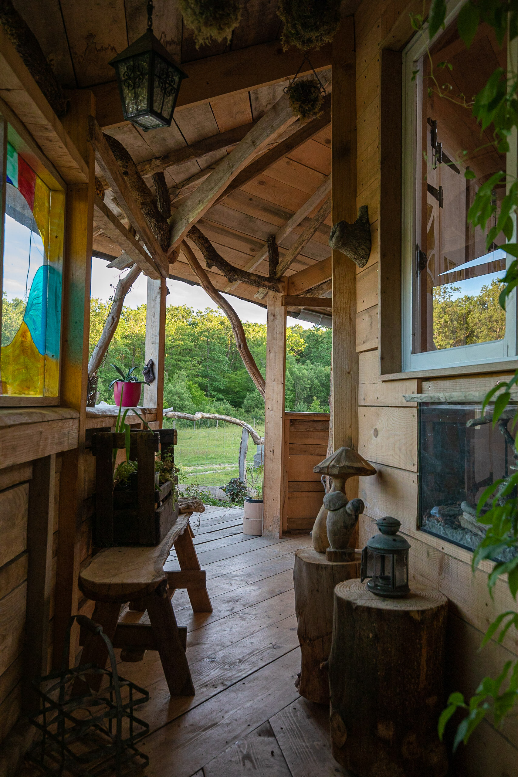 Terrasse couverte cabane